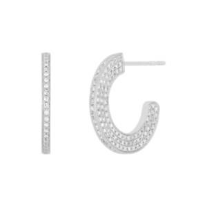 NEW EF COLLECTION diamond harper hoop earrings in white gold